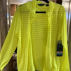 Iceberg brand yellow zip up mesh hoodie. NWT